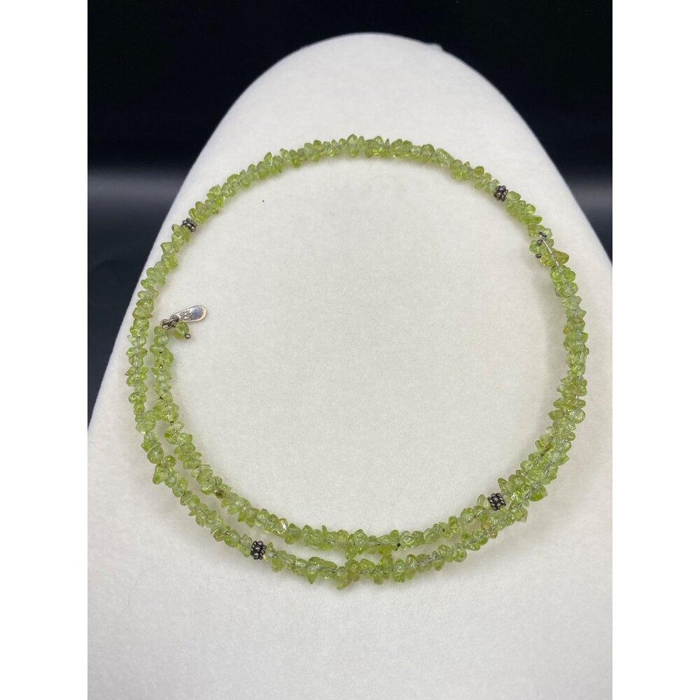 925 peridot chip choker necklace